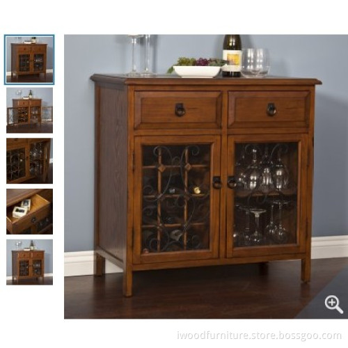 Belham Living Genova Wine Rack and Server - Dark Oak